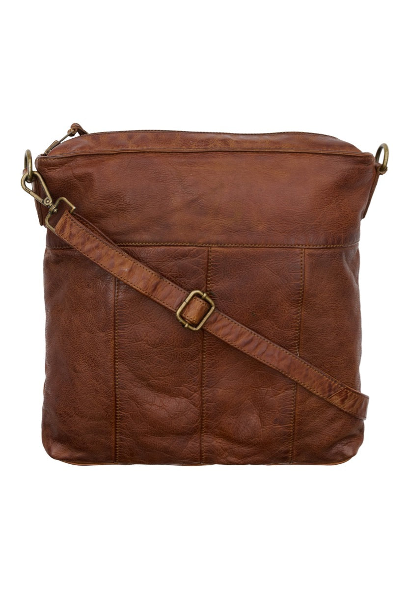 Orchid Crossbody Taske Dark Cognac w Brass