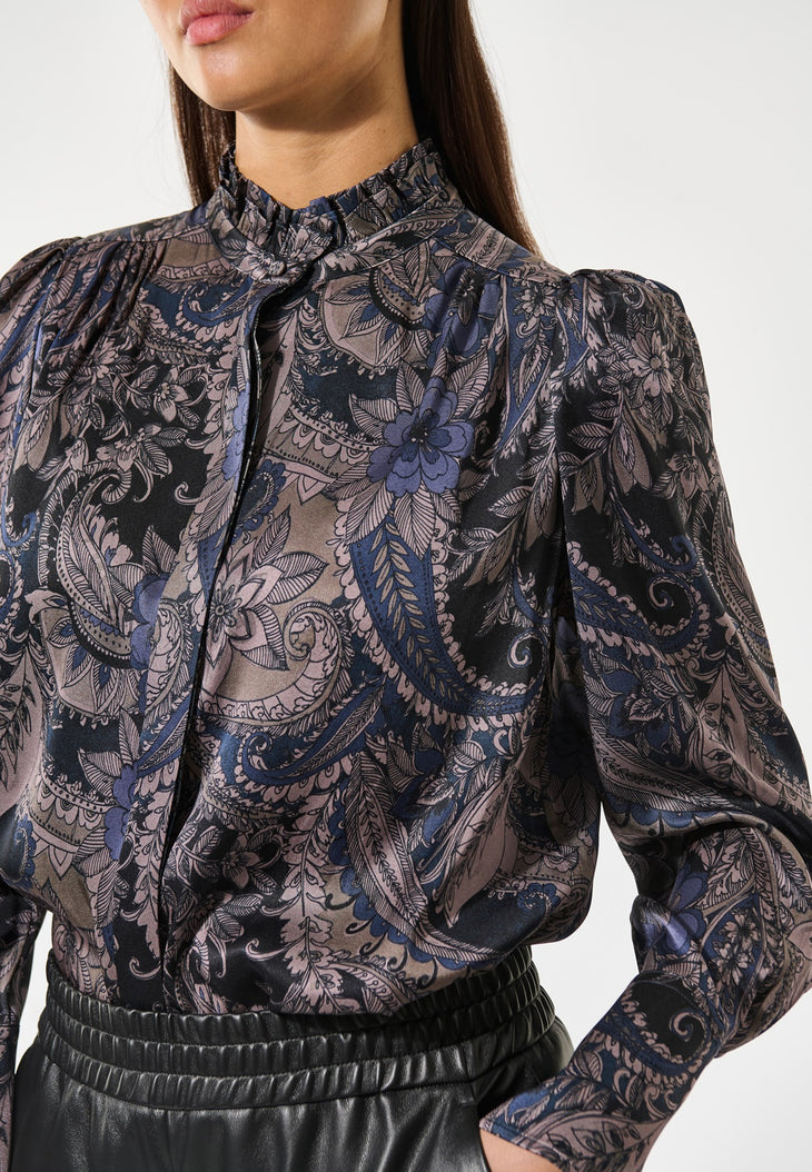 Dea Kudibal ROBERTA Skjorte Bluse w Ruffle Details Sayo Millennium Blå