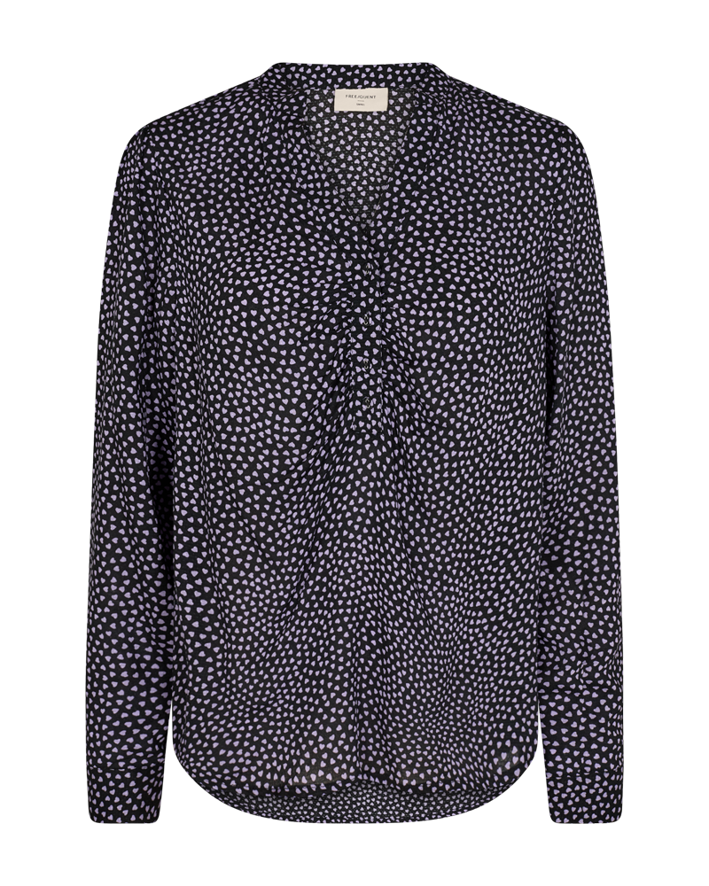 Freequent Adney Bluse Sort m Lavendel
