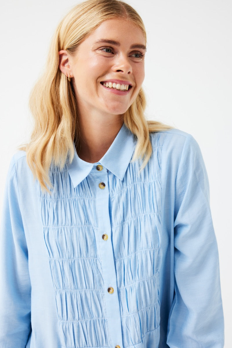 Freequent Lucy Kjole Chambray Blå Hvid