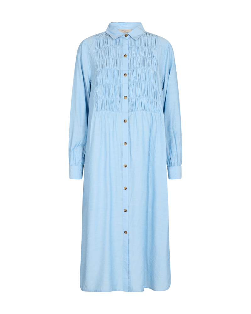 Freequent Lucy Kjole Chambray Blå Hvid