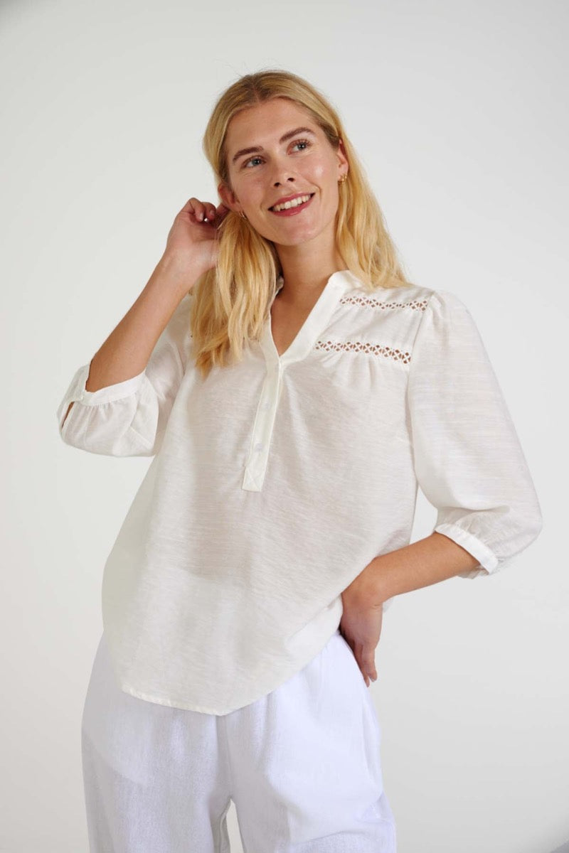 Freequent Driva Bluse Off White