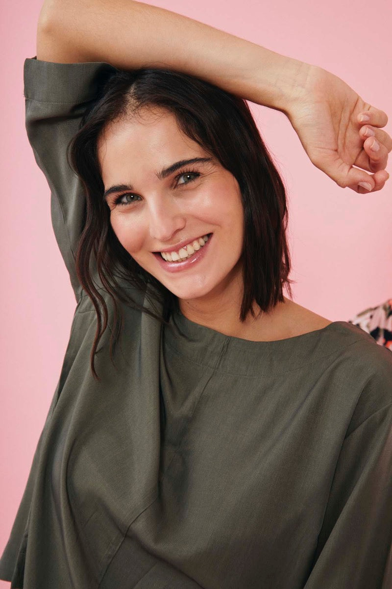 Freequent Wednesday Bluse Dusty Olive Grøn