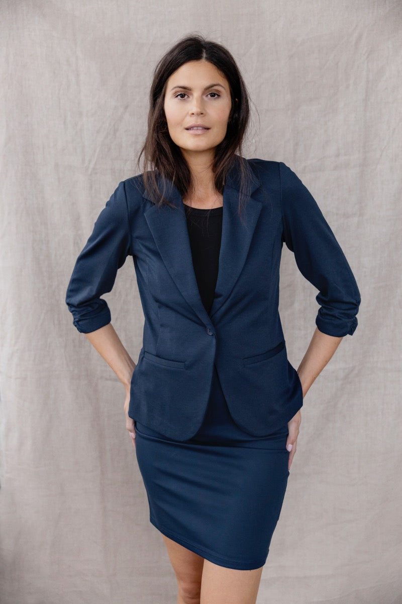 Fransa Zablazer 1 Blazer Dark Peacoat Blå