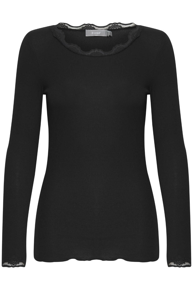 Fransa Hizamond 2 T Shirt Sort