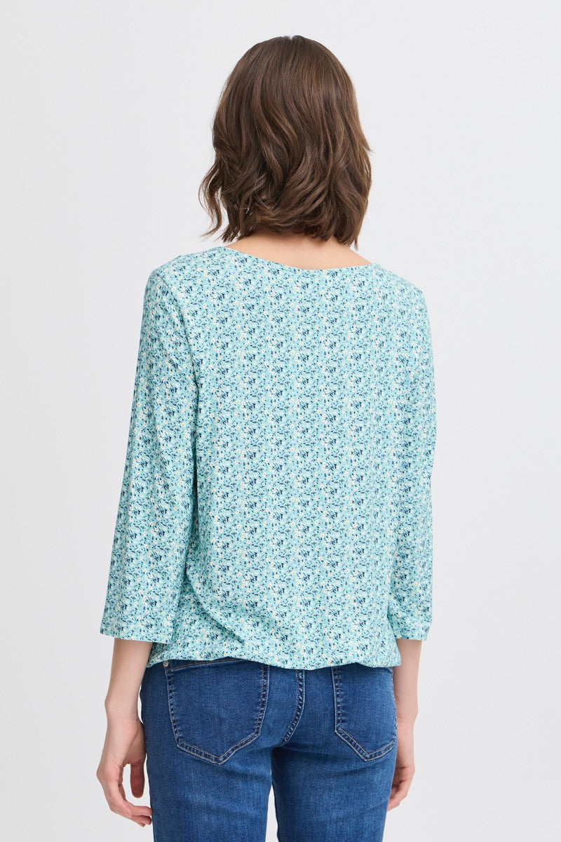 Fransa Emfloral 1 T-shirt Blomstret Aquifer Grøn