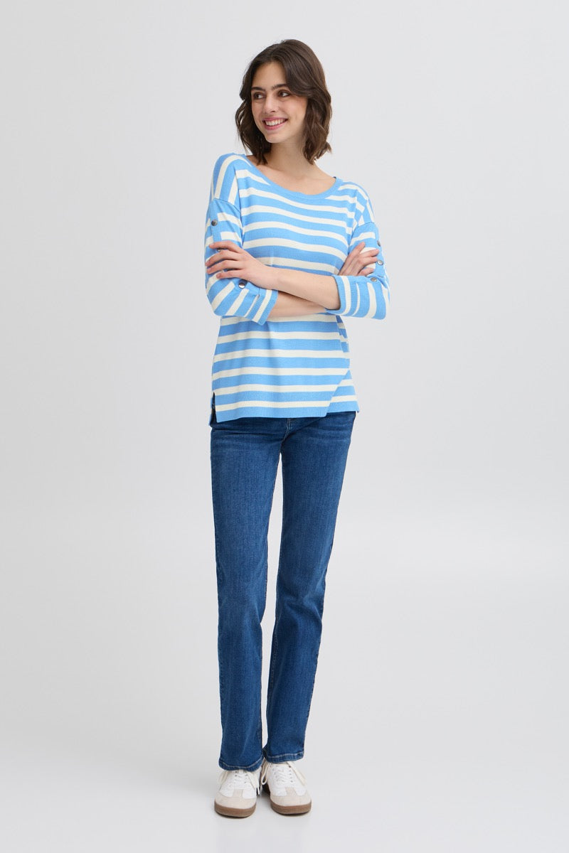 Fransa Besmock 4 Pullover Azure Blå Mix