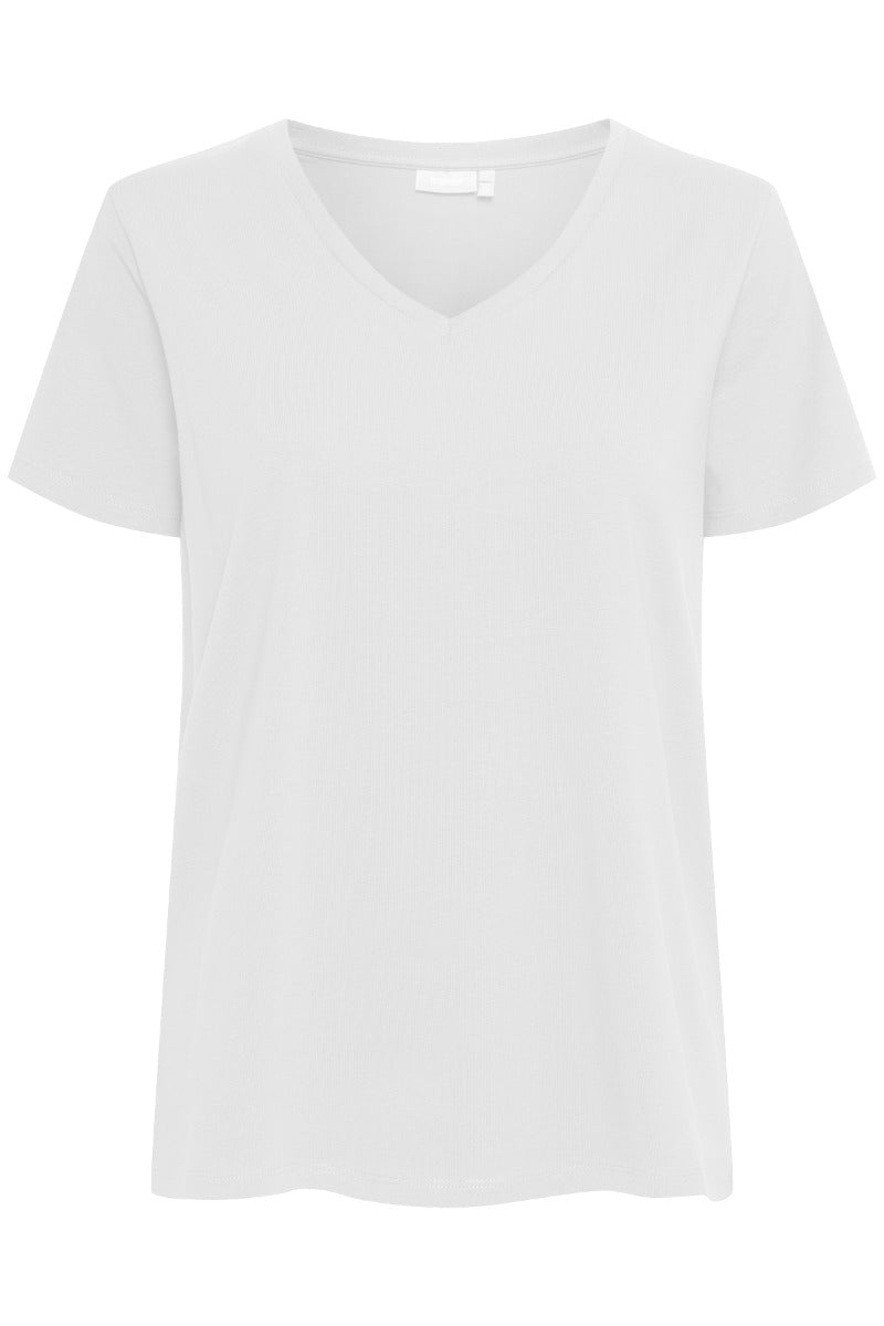 FRANSA Zashoulder T Shirt V Hals Blanc Hvid