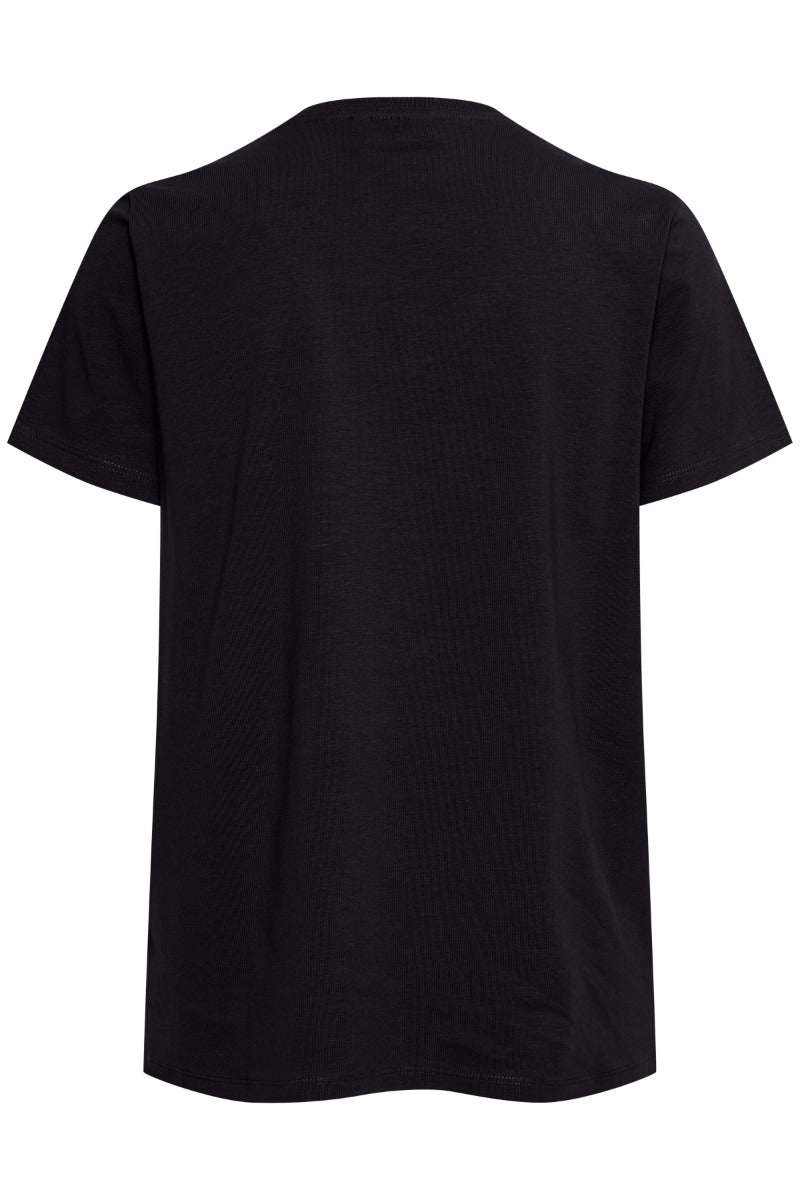 FRANSA Zashoulder T Shirt V Hals Sort