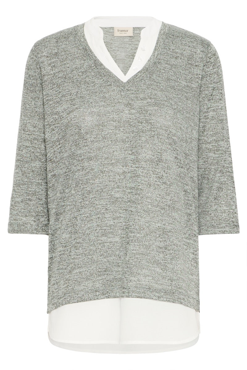 Fransa Rexan Pullover 2 Agave Grøn Melange