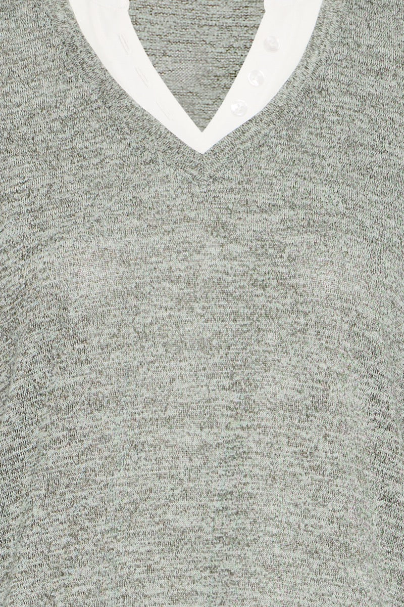 Fransa Rexan Pullover 2 Agave Grøn Melange