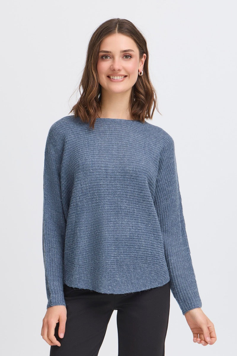 Fransa Eretta Pullover 3 Bering Sea Blå