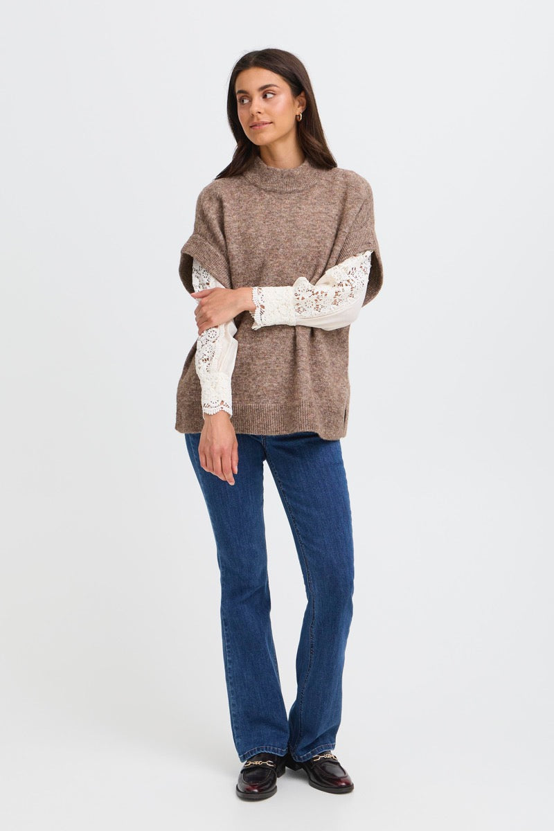Fransa Sanny Vest 1 Cocoa Melange Brun