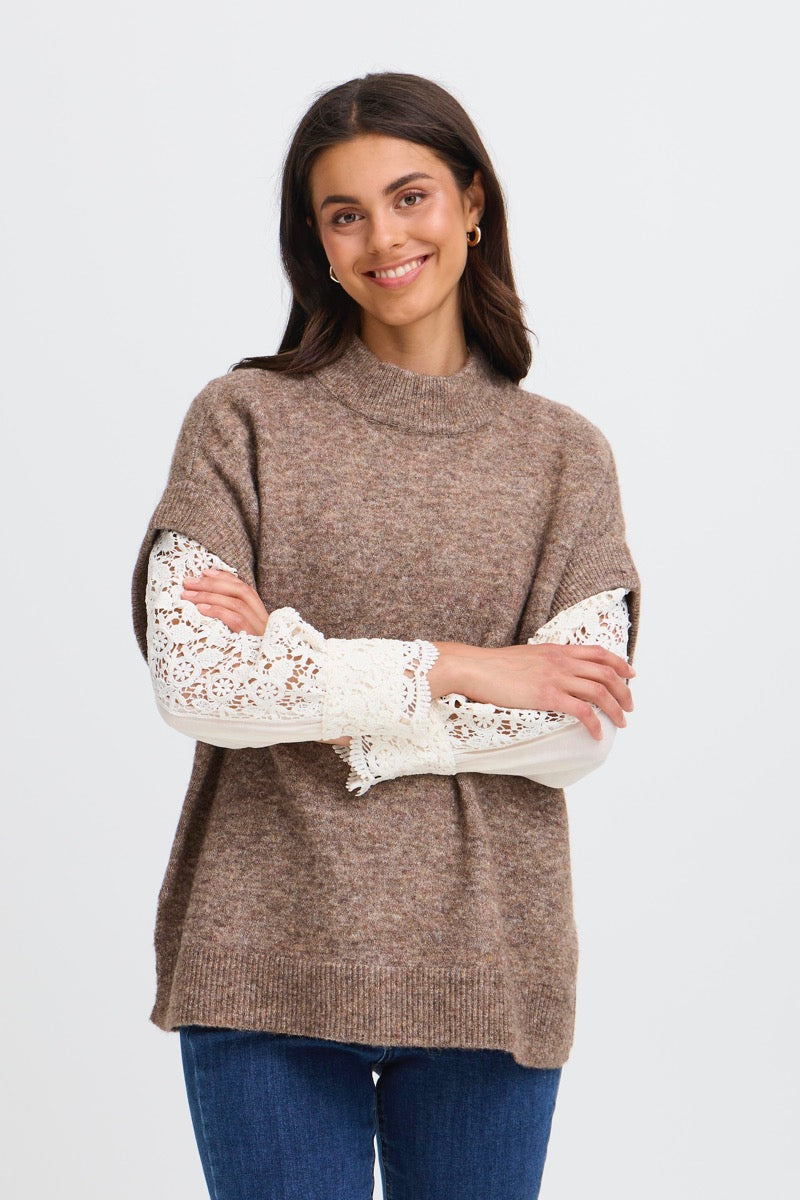 Fransa Sanny Vest 1 Cocoa Melange Brun