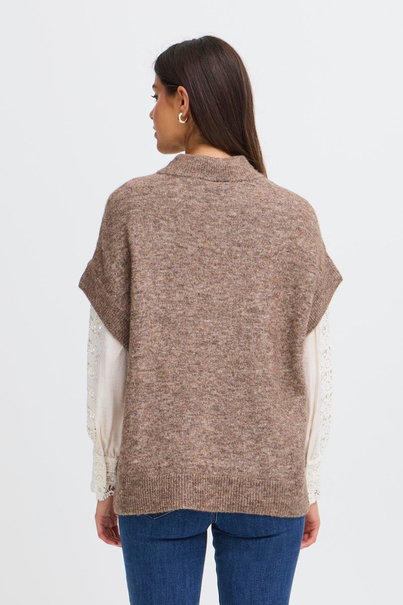 Fransa Sanny Vest 1 Cocoa Melange Brun