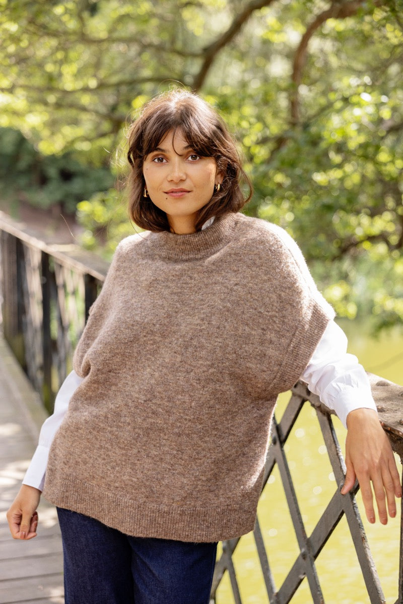 Fransa Sanny Vest 1 Cocoa Melange Brun