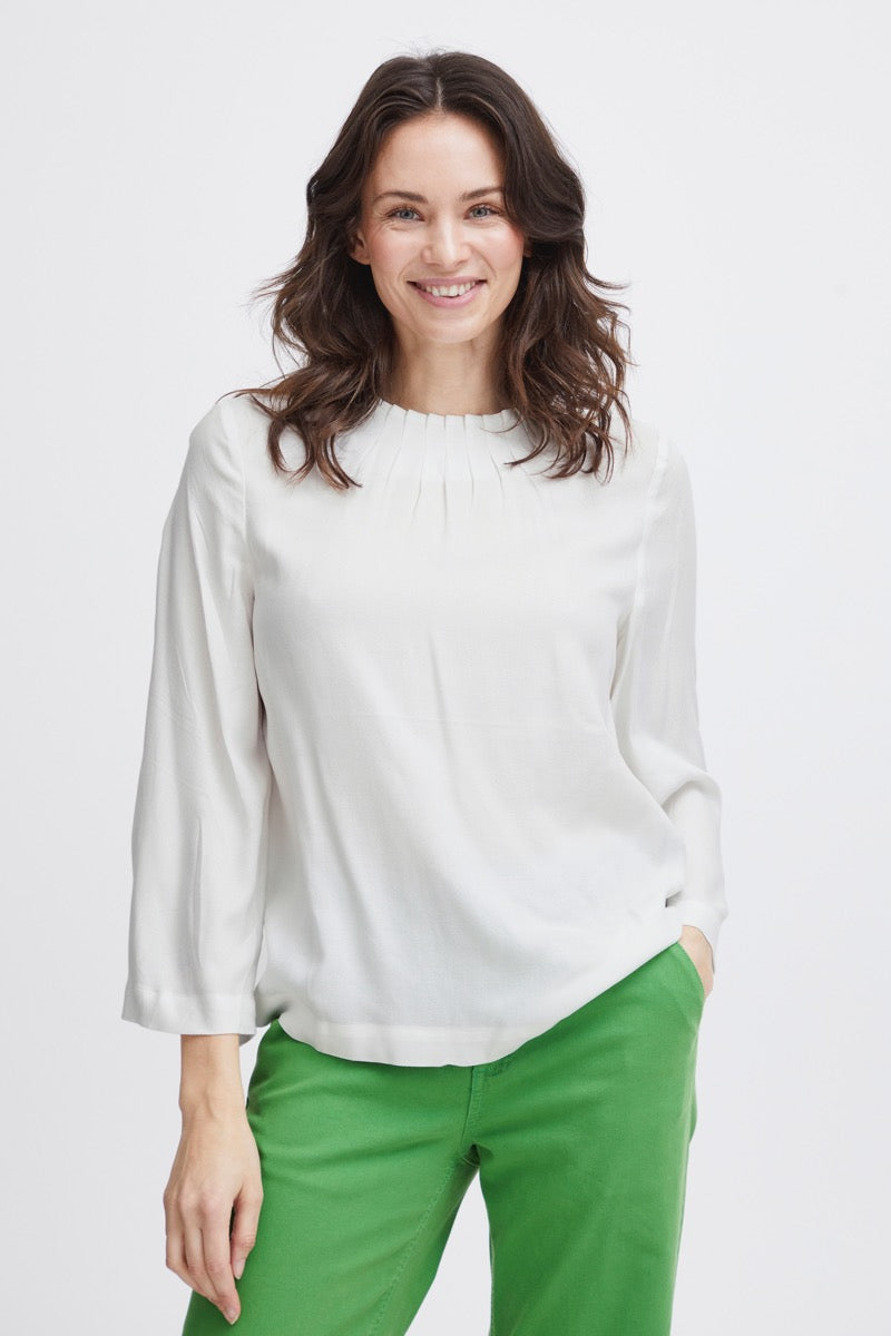 Fransa Zuri Bluse 1 Blanc de Blanc Hvid