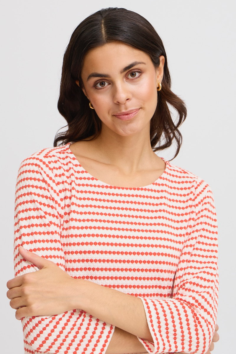 Fransa Josie T-shirt Poinsettia Mix Rød