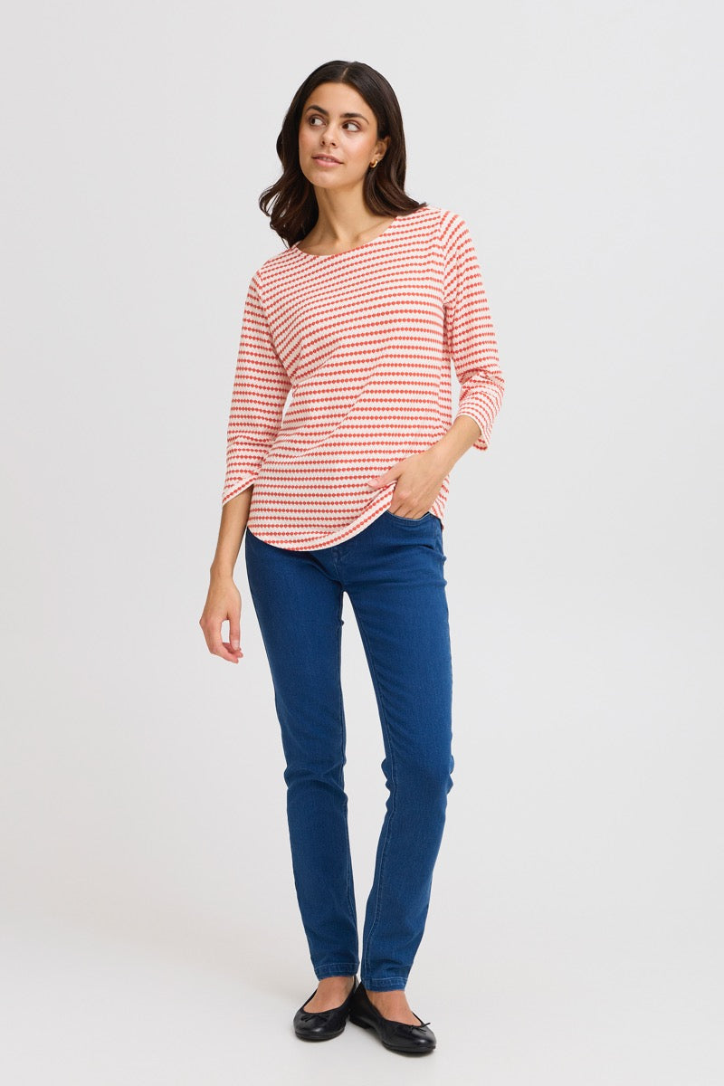 Fransa Josie T-shirt Poinsettia Mix Rød