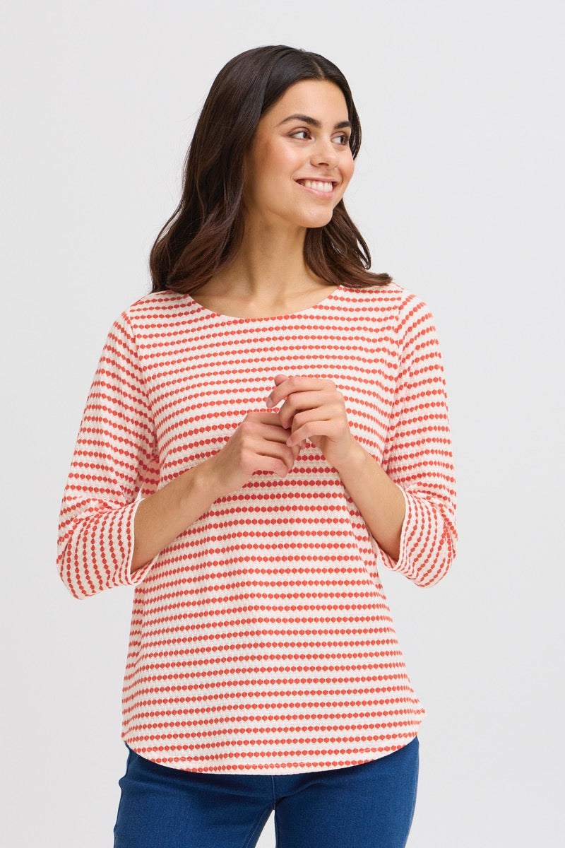 Fransa Josie T-shirt Poinsettia Mix Rød