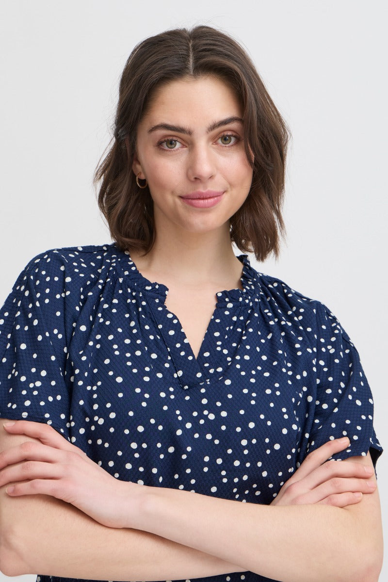 Fransa Kamma Bluse 1 Navy Blazer Art