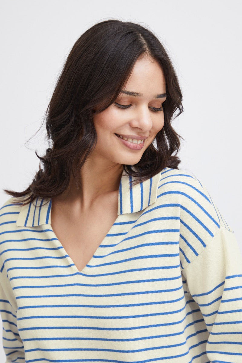 Fransa Carmen Pullover 1 Beaucoup Blå