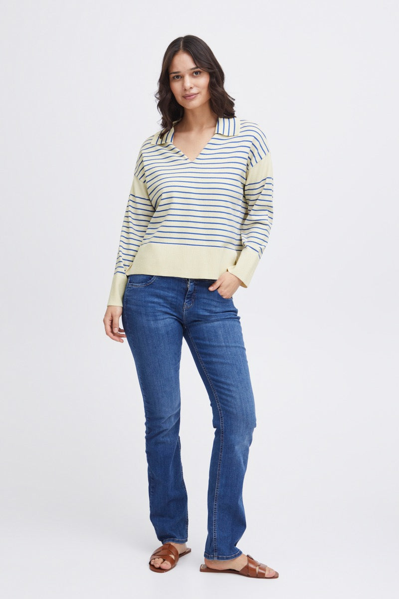 Fransa Carmen Pullover 1 Beaucoup Blå