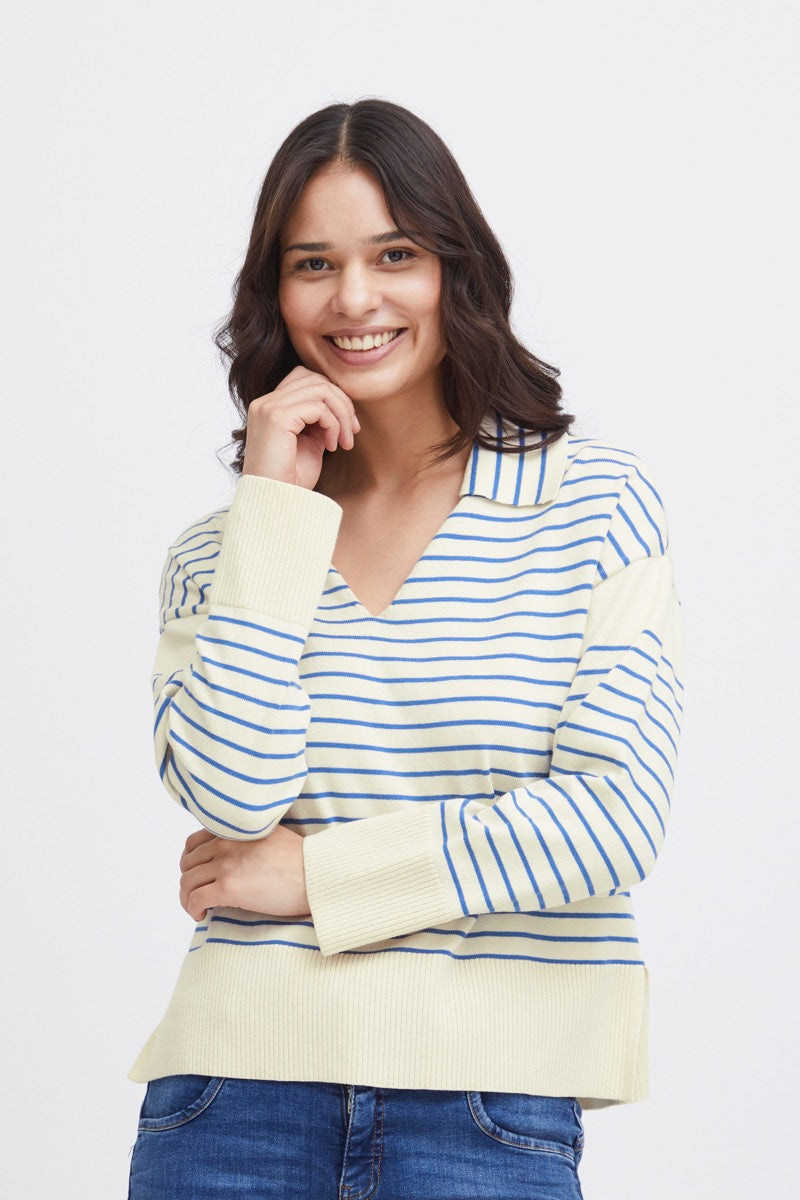 Fransa Carmen Pullover 1 Beaucoup Blå