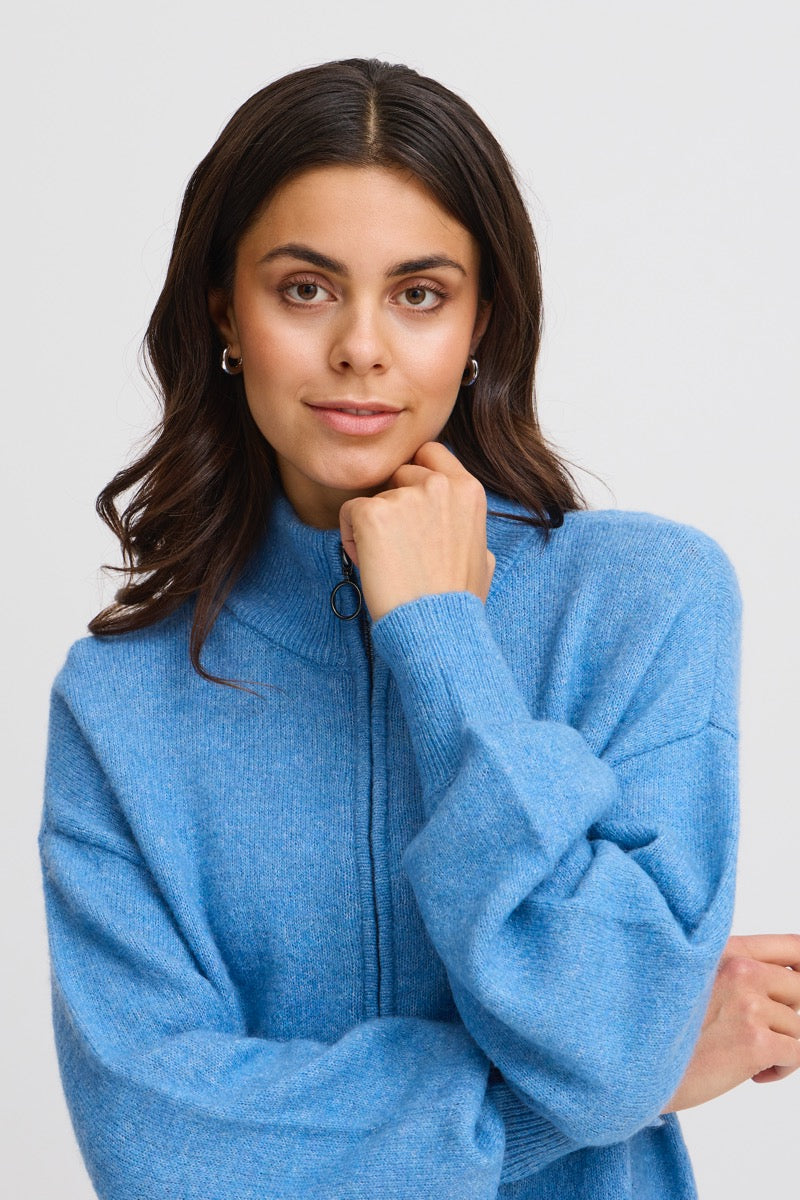 Fransa Elvira Cardigan 2 Azure Blå Melange