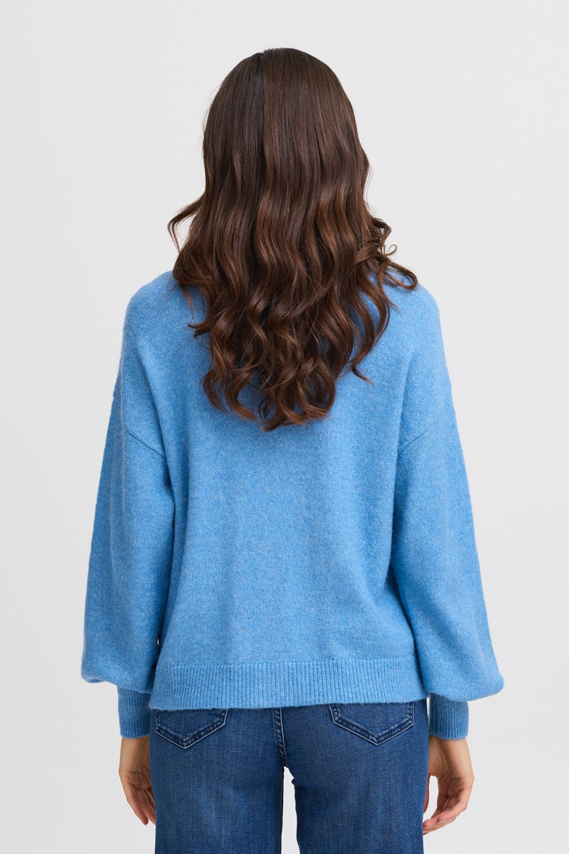Fransa Elvira Cardigan 2 Azure Blå Melange