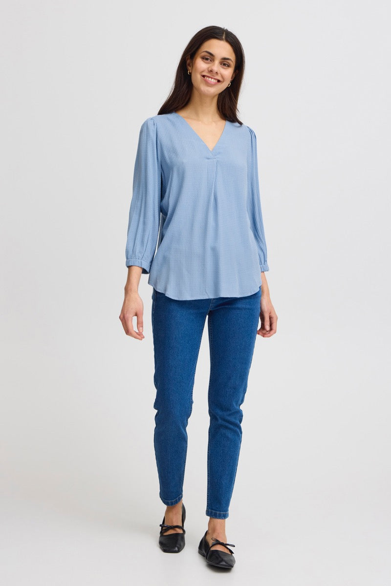 Fransa Oline Bluse 1 Hydrangea Blå