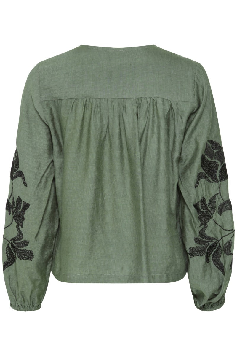 FRANSA Harbo Bluse Laurel Wreath Grøn