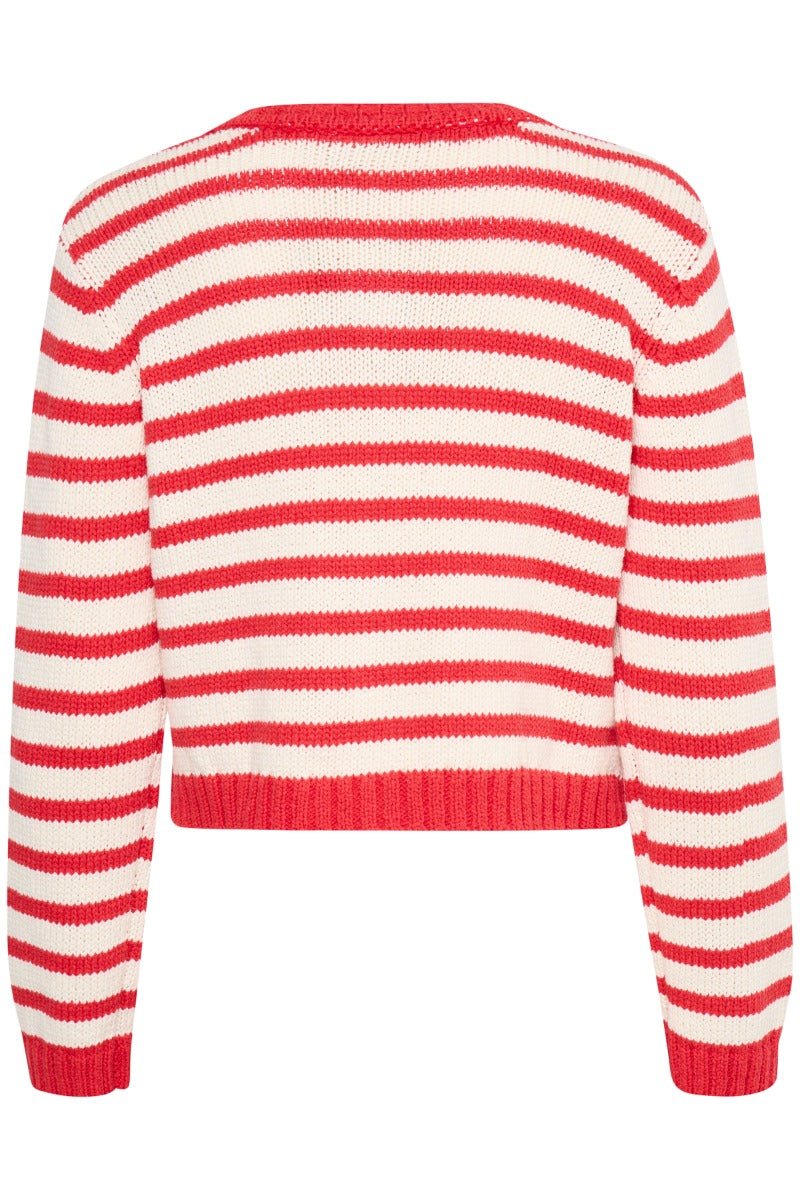 FRANSA Belinda Cardigan Beige Rød