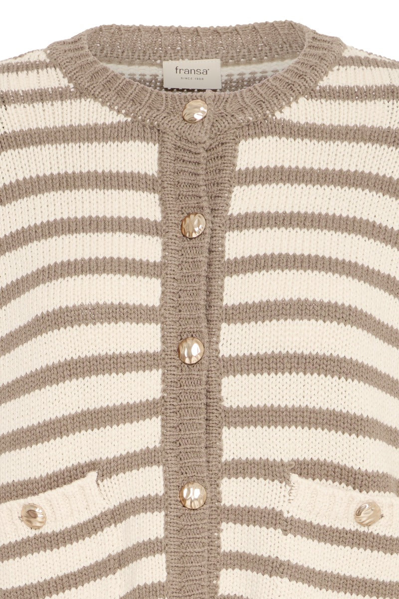 FRANSA Belinda Cardigan Beige Oliven