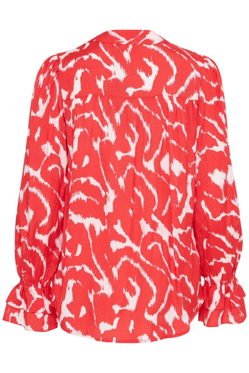 Fransa Dottle Bluse 1 Poinsettia Rød