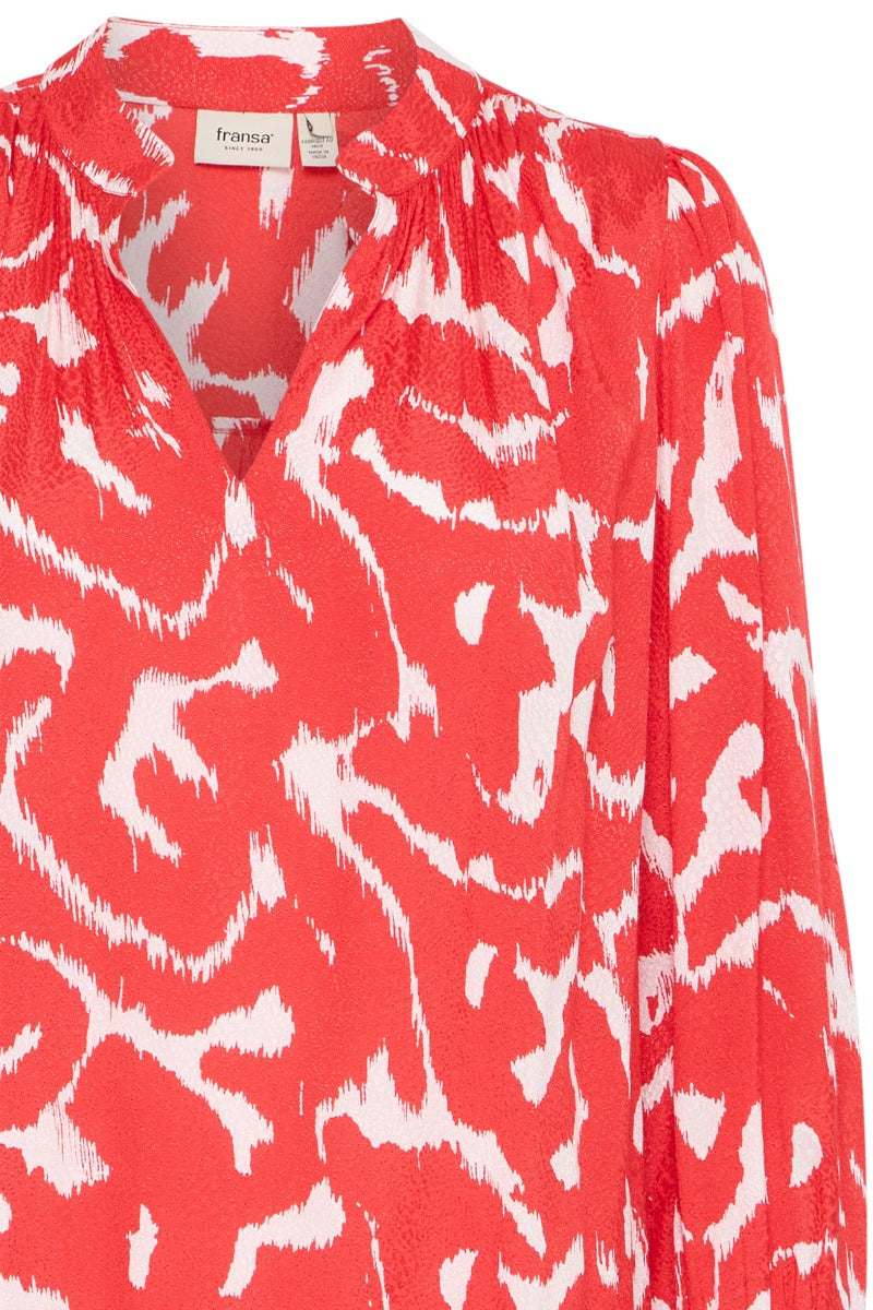 Fransa Dottle Bluse 1 Poinsettia Rød