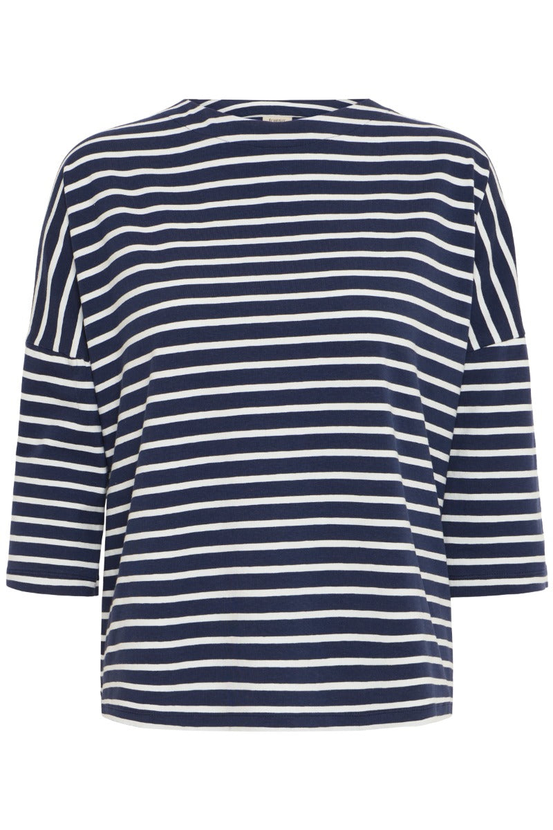 Fransa Siva T Shirt Strib Hvid Blå