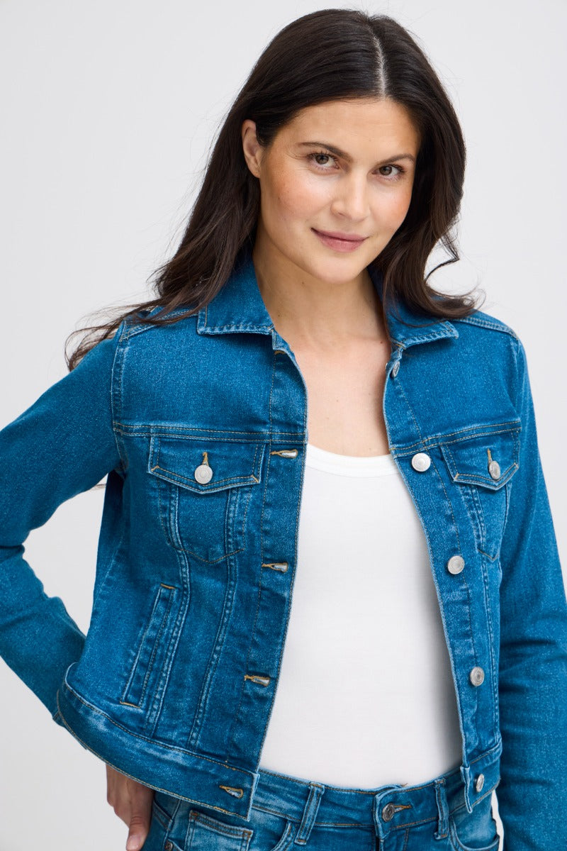 Fransa Denima Jakke 1 Mid Blå Denim