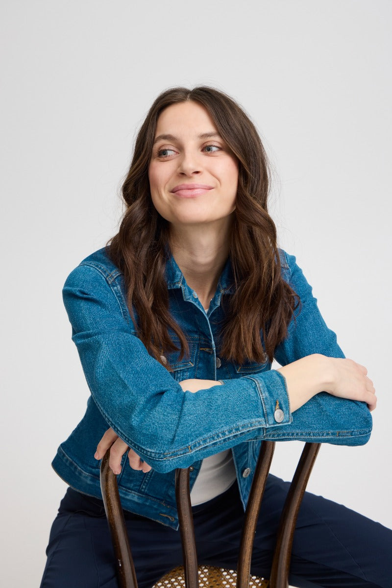 Fransa Denima Jakke 1 Mid Blå Denim