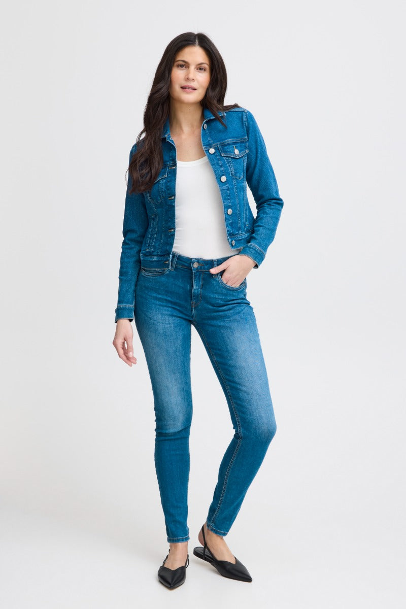 Fransa Denima Jakke 1 Mid Blå Denim