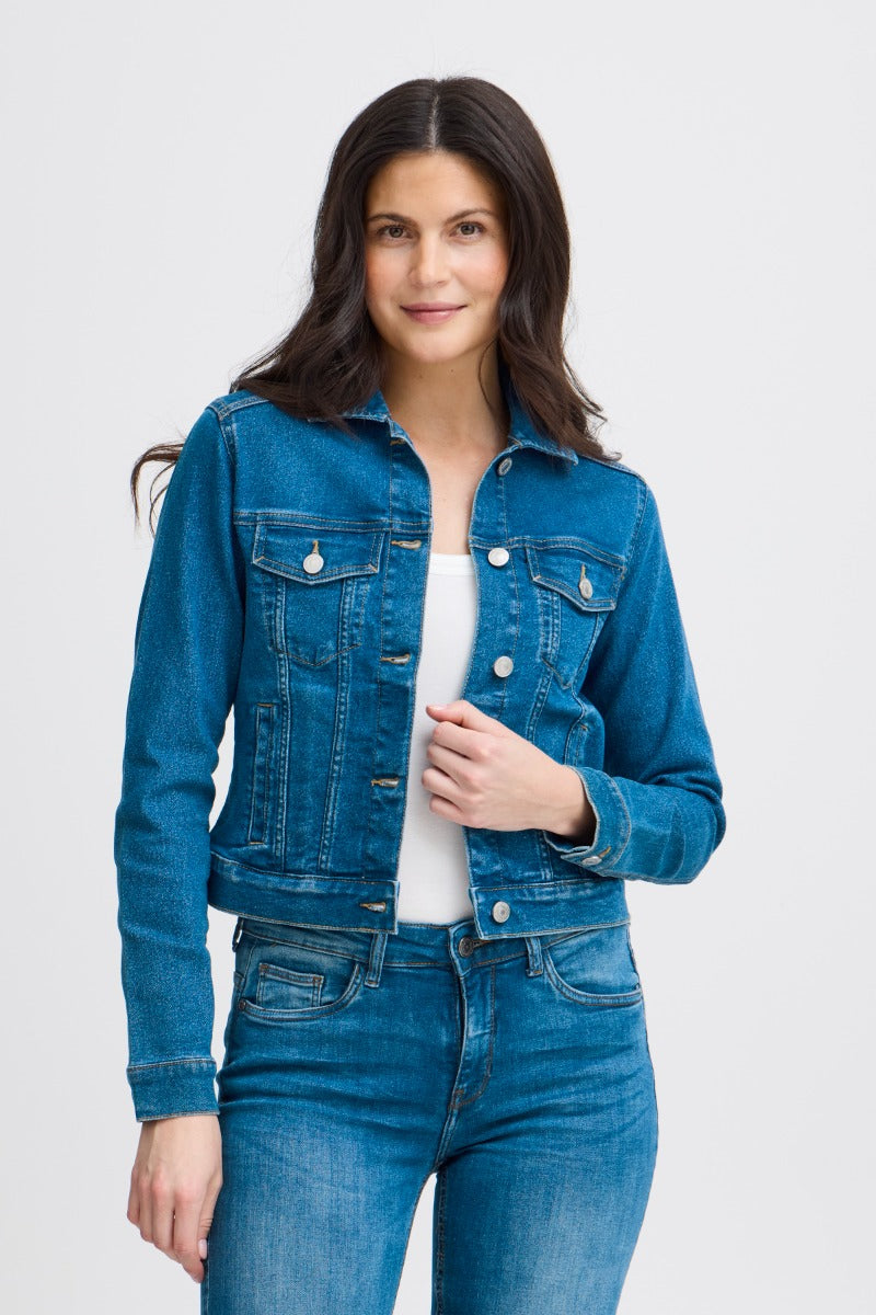 Fransa Denima Jakke 1 Mid Blå Denim
