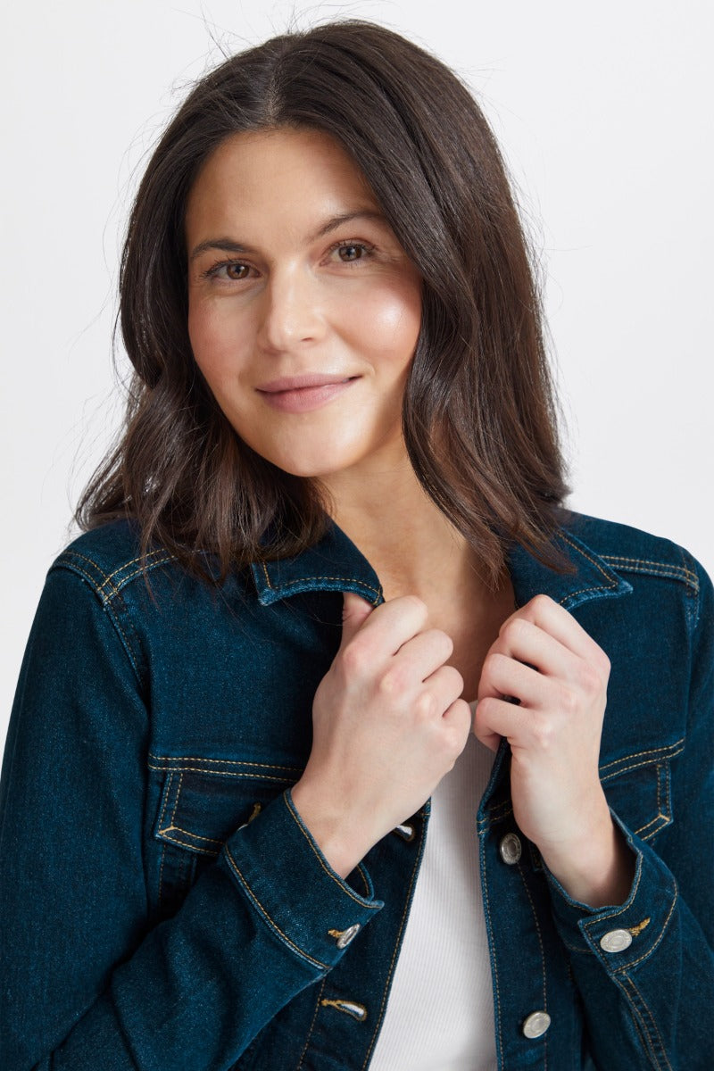 Fransa Denima Jakke 1 Dark Blå Denim