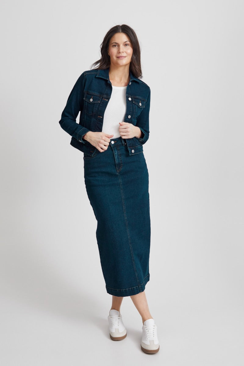 Fransa Denima Jakke 1 Dark Blå Denim