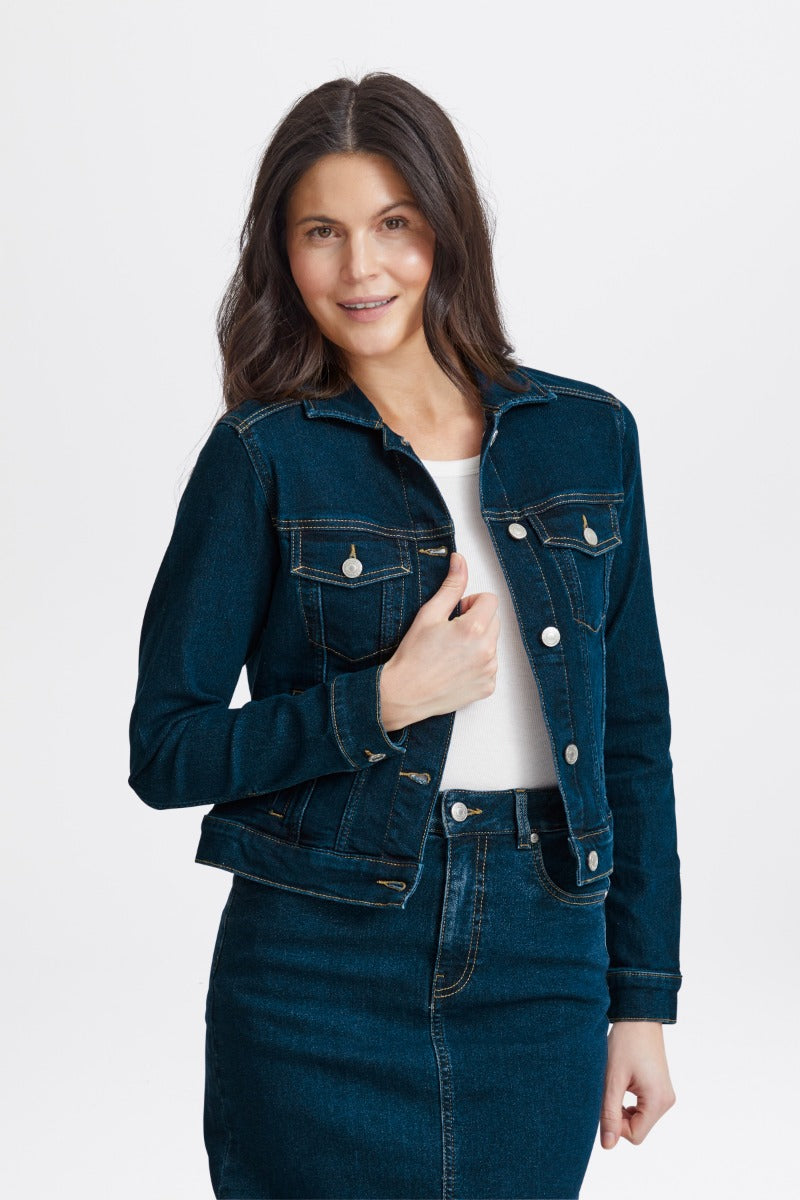 Fransa Denima Jakke 1 Dark Blå Denim