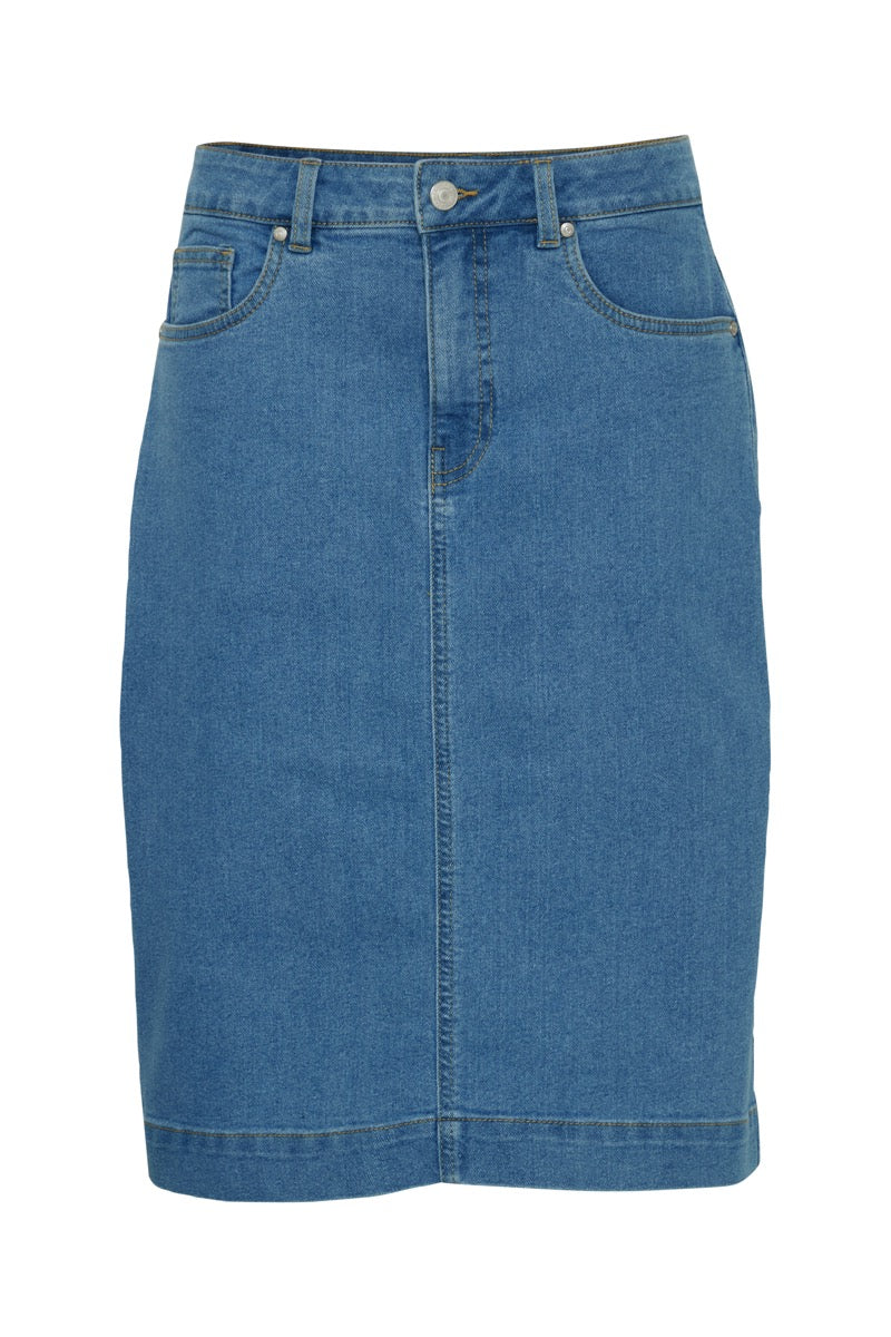Fransa Denima Nederdel 2 Denim Mid Blå