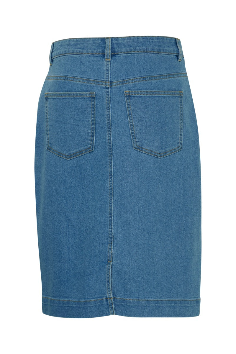 Fransa Denima Nederdel 2 Denim Mid Blå