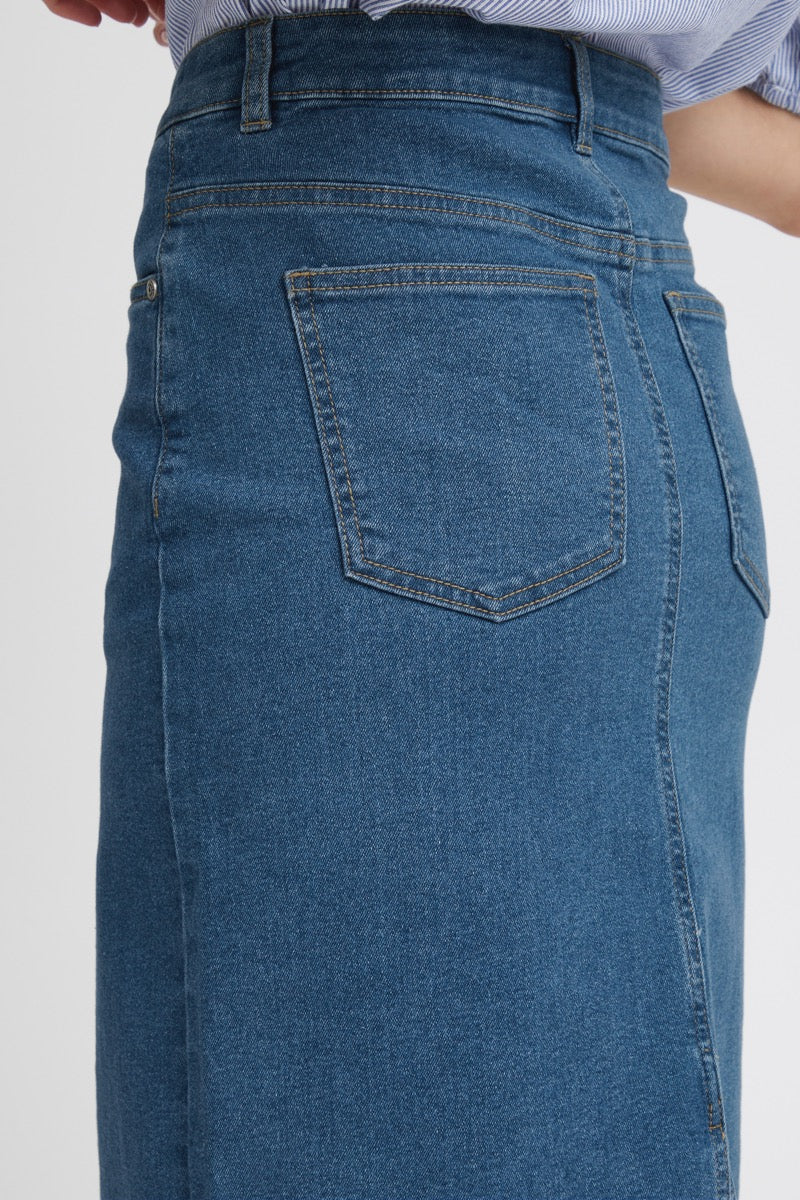 Fransa Denima Nederdel 2 Denim Mid Blå