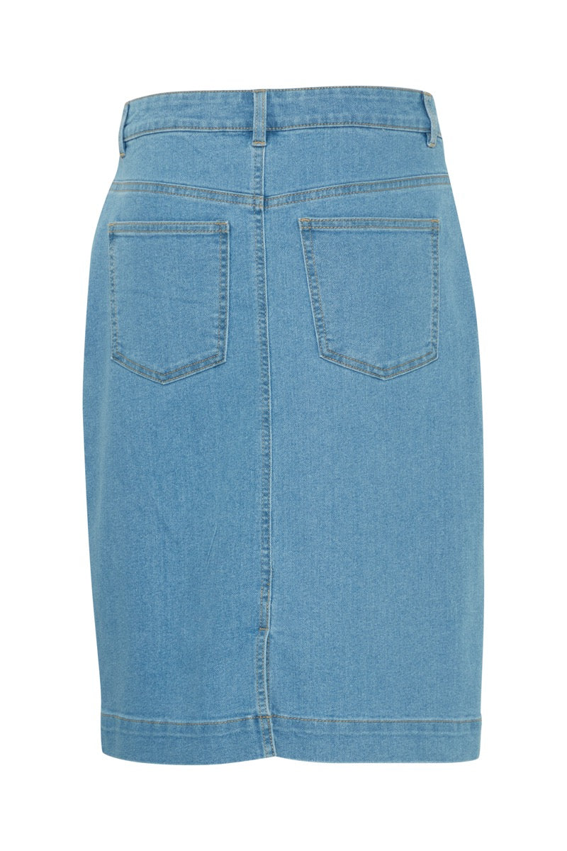 Fransa Denima Nederdel 2 Denim Lyseblå