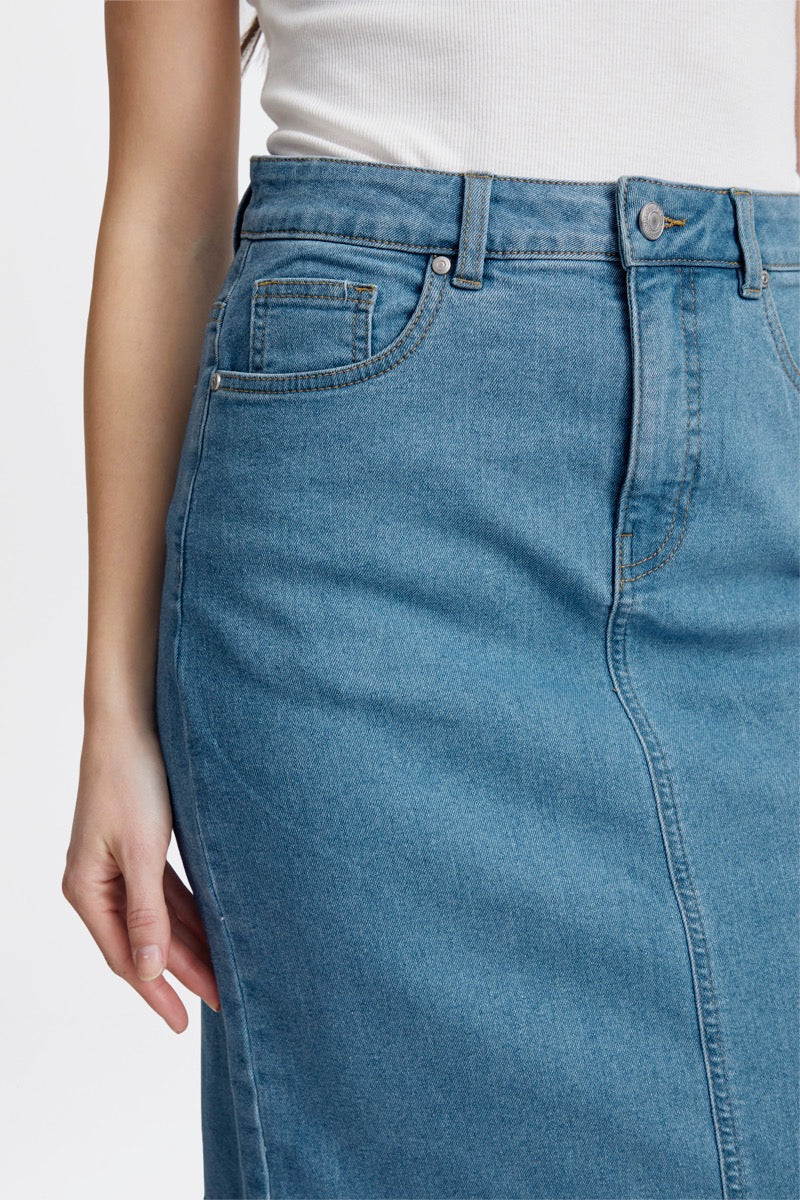 Fransa Denima Nederdel 2 Denim Lyseblå