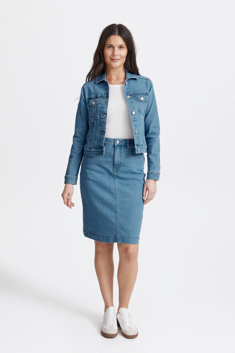 Fransa Denima Nederdel 2 Denim Lyseblå